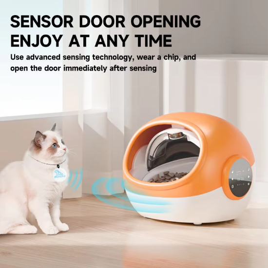 Picture of Automatic RFID Pet Cat Bowl Feeder Timed Feeding Cat Feeder with Voice Call Sensor Door