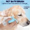 Picture of Silicone Soft Rubber Pet Massage Shower Brush with Builtin Shampoo Storage Self Cleaning Detangling for Dogs Cats Grooming Brush