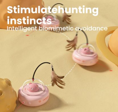 Picture of 360 Degree Automatic Cartoon Style Cat Toy Infrared Self-Pleasure New Pet Supply to Relieve Boredom and Entertain Cats