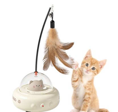 Picture of Pet Supplies Pet Products Pet Toys Pet Interactive & Movement Toys Wholesale Smart Automatic Cat Teasing Toy Electric Sensing With Feather Rechargeable Cat Teasing Stick Cat Laser Teasing Toy